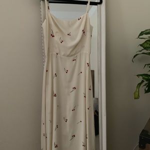 REFORMATION Cherry Print Midi Dress